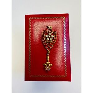 Vintage Gold Filled Edwardian pendant With Paste Stones, vintage .